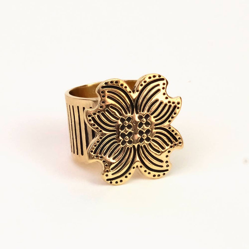 Amy Brass Bandana Slide Ring - Pinecone Trading Co.