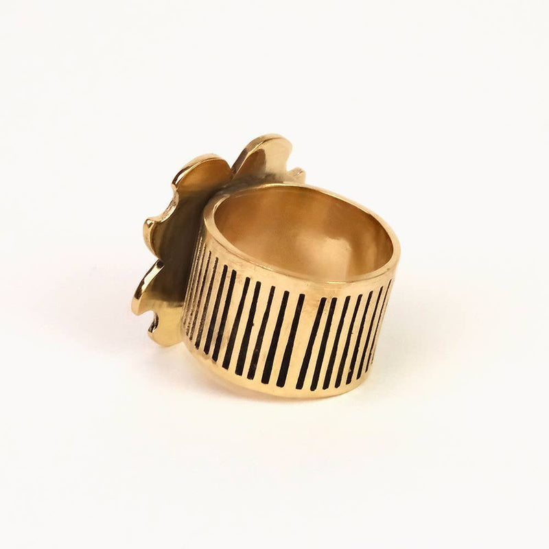 Amy Brass Bandana Slide Ring - Pinecone Trading Co.