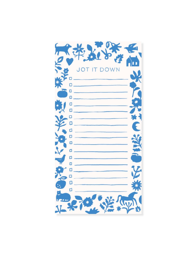 Blue Folk Notepad - Pinecone Trading Co.