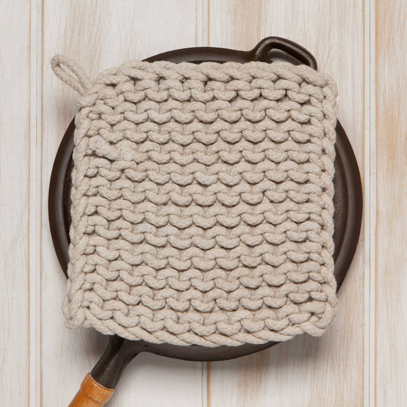 Dove Gray Knit Potholder - Pinecone Trading Co.