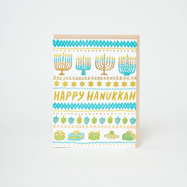 Hanukkah Stripes Card - Pinecone Trading Co.