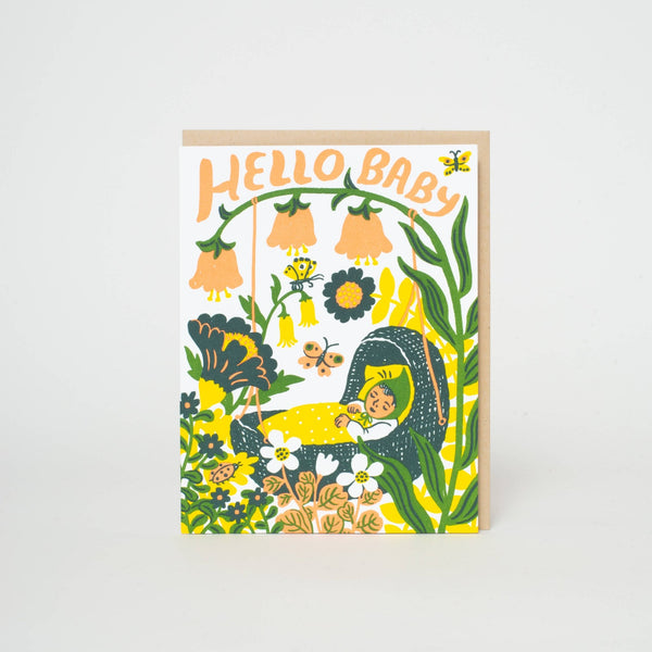 Hello Baby Bassinet Card - Pinecone Trading Co.