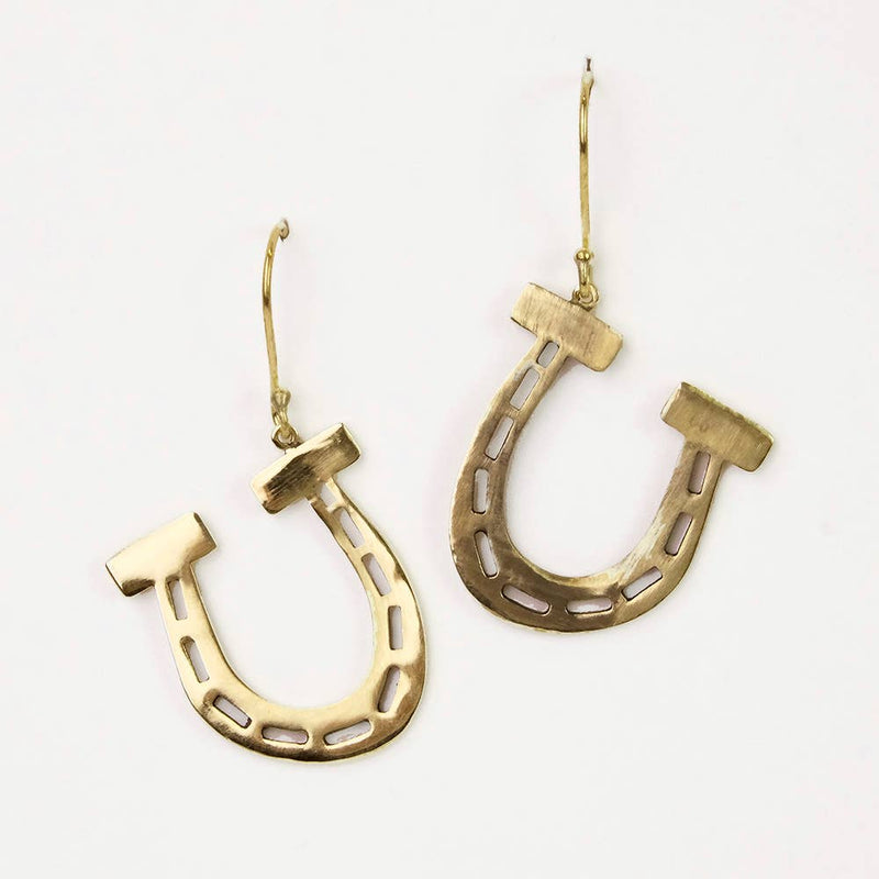 Horseshoe Brass Earrings - Pinecone Trading Co.