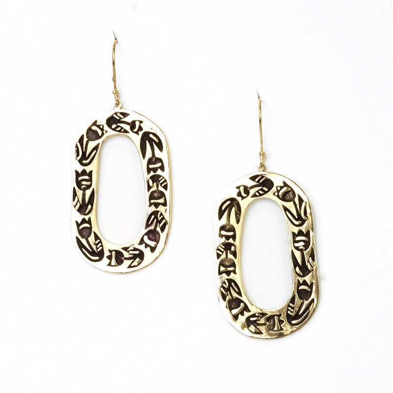 Olivia Brass Earrings - Pinecone Trading Co.