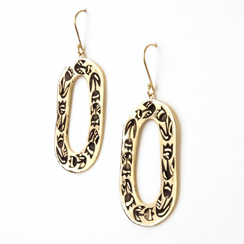 Olivia Brass Earrings - Pinecone Trading Co.