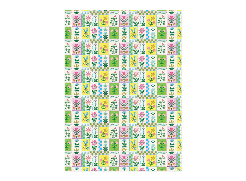 Retro Flower Wrapping Paper - Pinecone Trading Co.