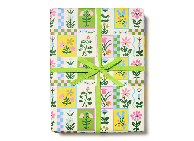 Retro Flower Wrapping Paper - Pinecone Trading Co.