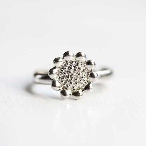 Silver Sunflower Ring - Pinecone Trading Co.