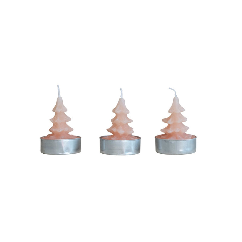 Sugar Plum Pink Enchanted Christmas Tree Tea Lights - Pinecone Trading Co.