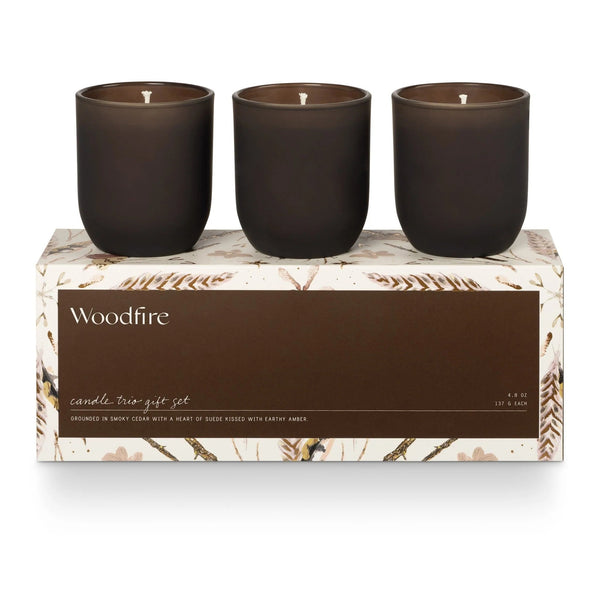 Woodfire Candle Trio Gift Set - Pinecone Trading Co.