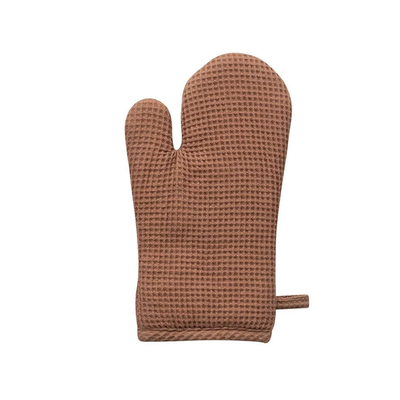 Woven Linen and Cotton Waffle Oven Mitt - Pinecone Trading Co.