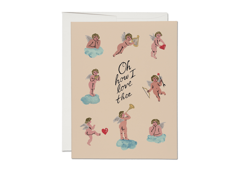 Little Cupids Oh How I Love Thee Greeting Card - Pinecone Trading Co.